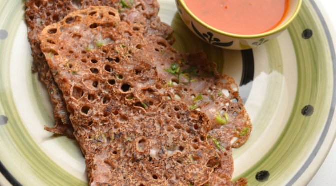 Instant Ragi Rava Dosa | Quick finger millet dosa